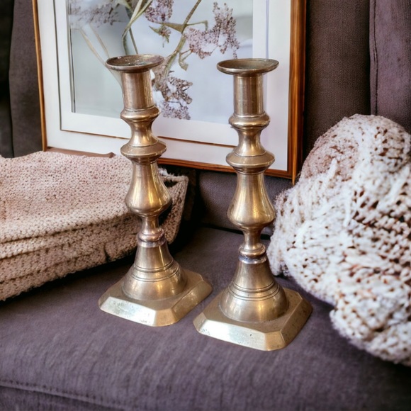 19th Century Brass Candlesticks - Picture 4 of 15